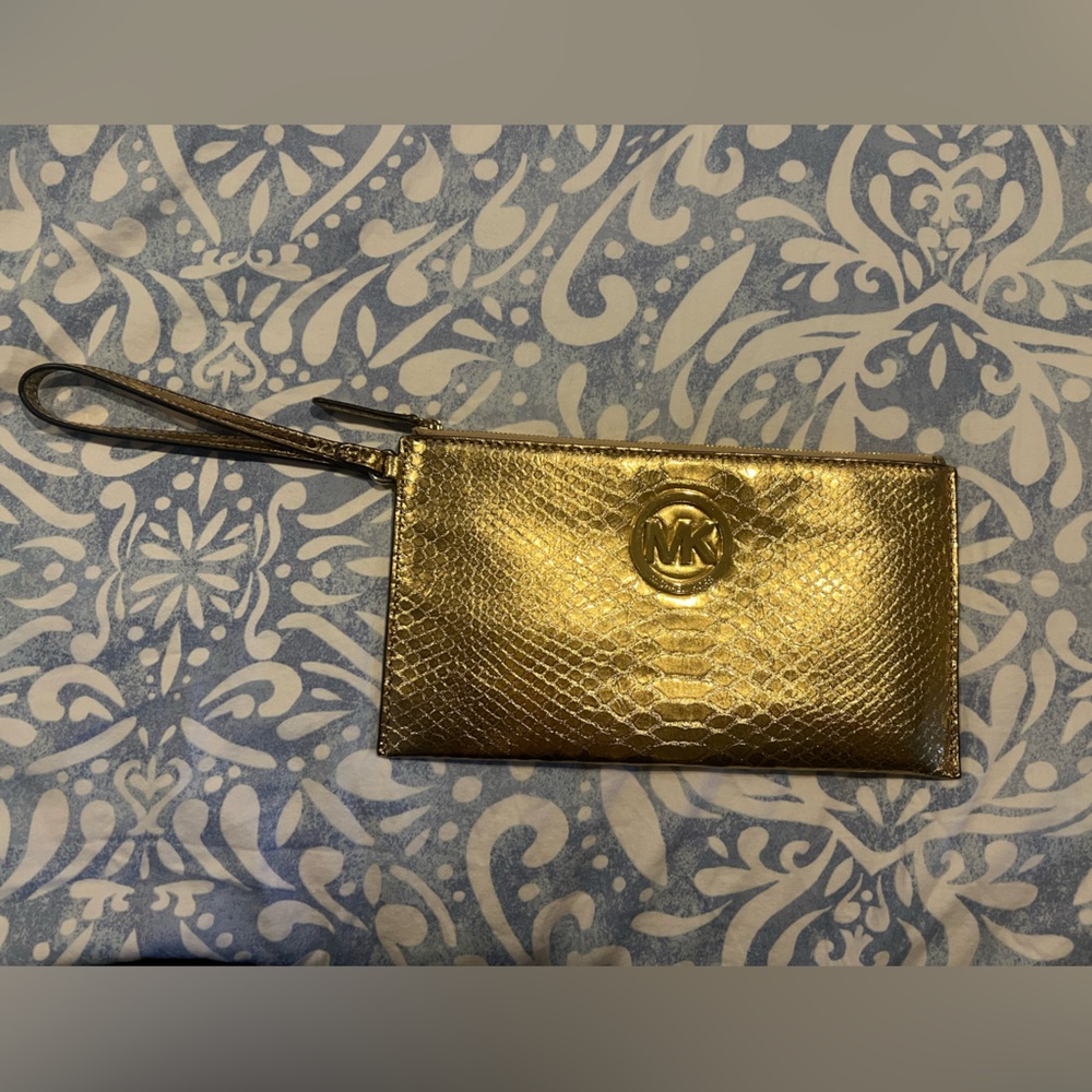 Michael Kors gold clutch